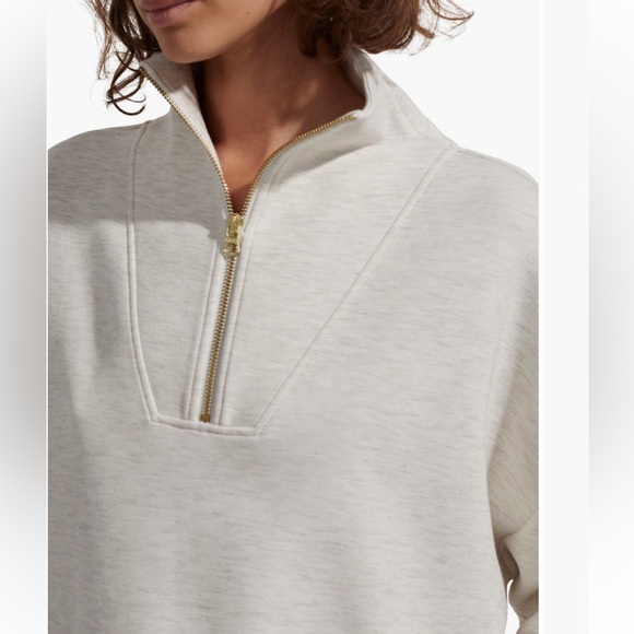 Varley Harley double soft 1/4 Zip. Ivory Marl XS . - Picture 2 of 4